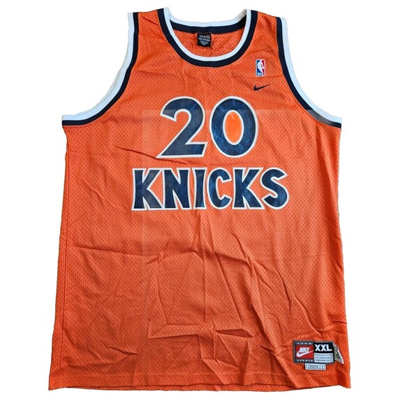 Vintage Allen Houston New York Knicks Orange Mens Sewn Jersey NIKE XXL Length +2 - Picture 1 of 12